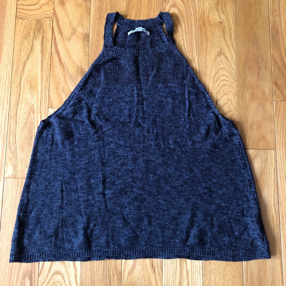 AEO Grey Cotton Knit Tank Top
